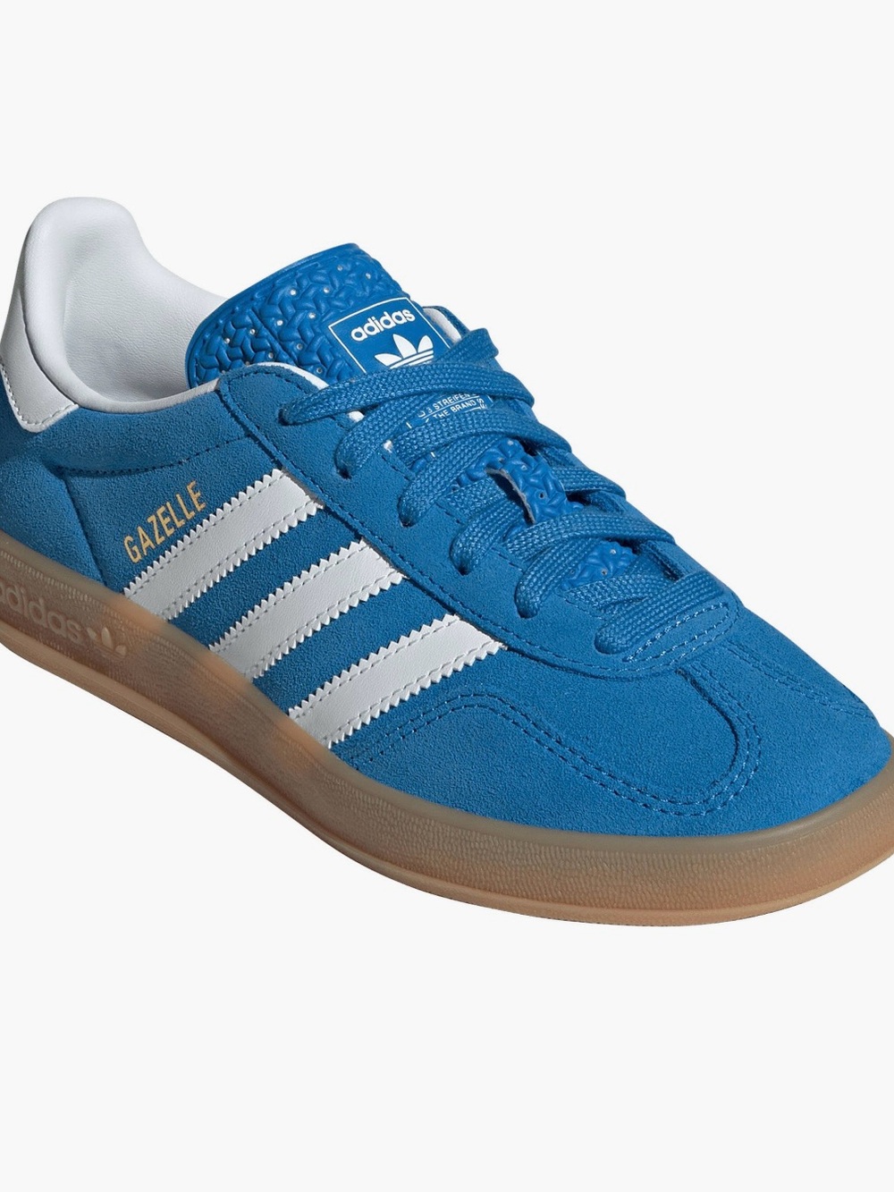adidas Gazelle Men’s Bright Blue Suede Sneakers with White Stripes